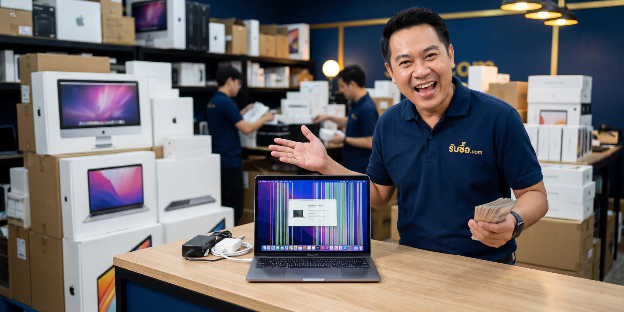ภาพประกอบบทความ macbook pro จอเป็นเส้น
